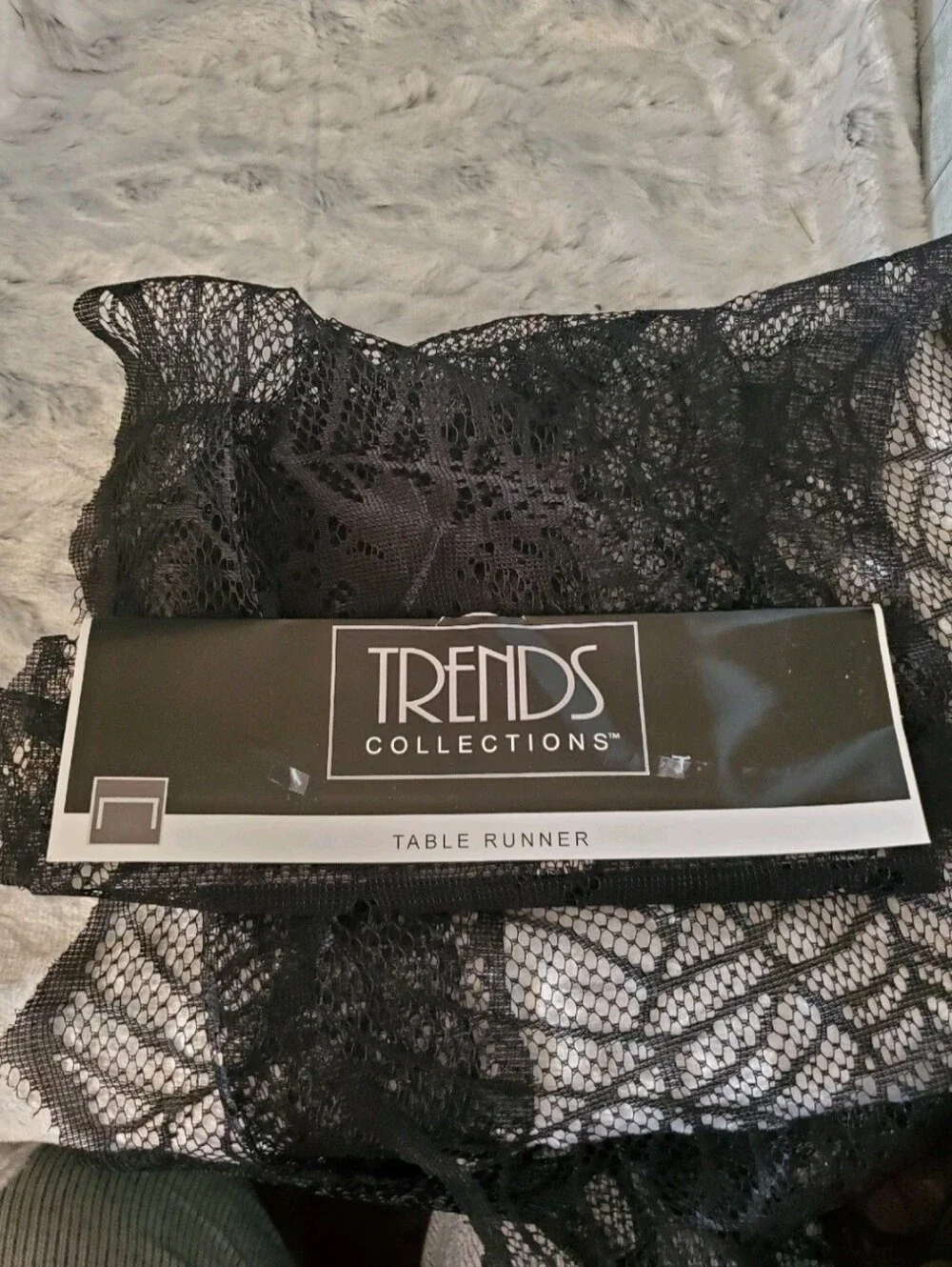 Halloween Black Lace Spider Tablerunner Mantel Scarf Trends 72 Inches Long